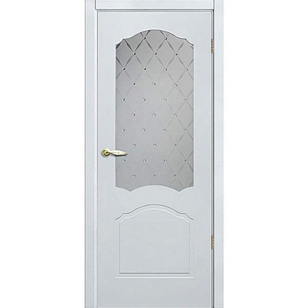 Дверное полотно Арктика белое эмалевое со стеклом 600х2000 мм