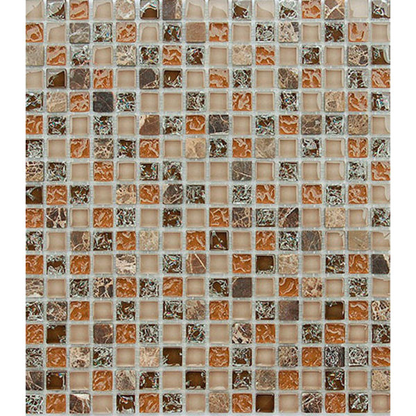 Мозаика из стекла и камня 305x305x8 мм Klondike/Карамелле