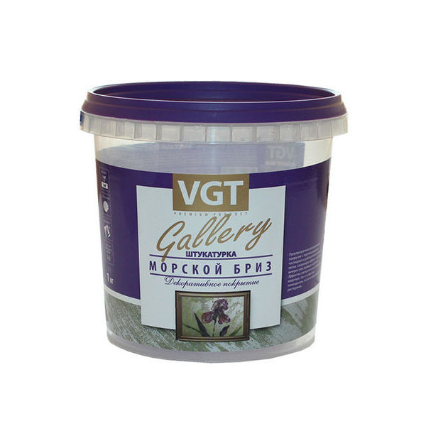 Штукатурка Gallery VGT Морской бриз серебристо-белая МВ-101 1 кг