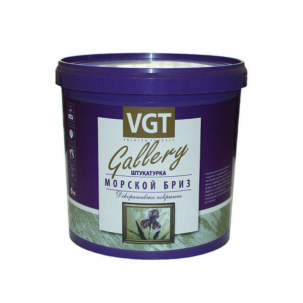 Штукатурка Gallery VGT Морской бриз серебристо-белая МВ-101 6 кг